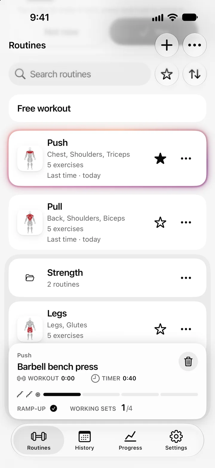 Aura routines sorted into folders.